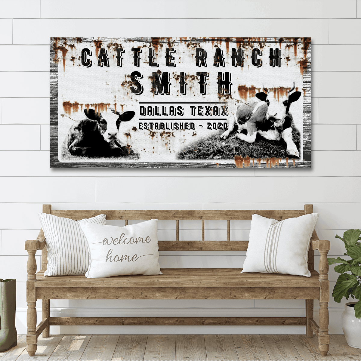 Cattle Ranch Vintage Sign - Tailored Canvases - Flyclothing LLC