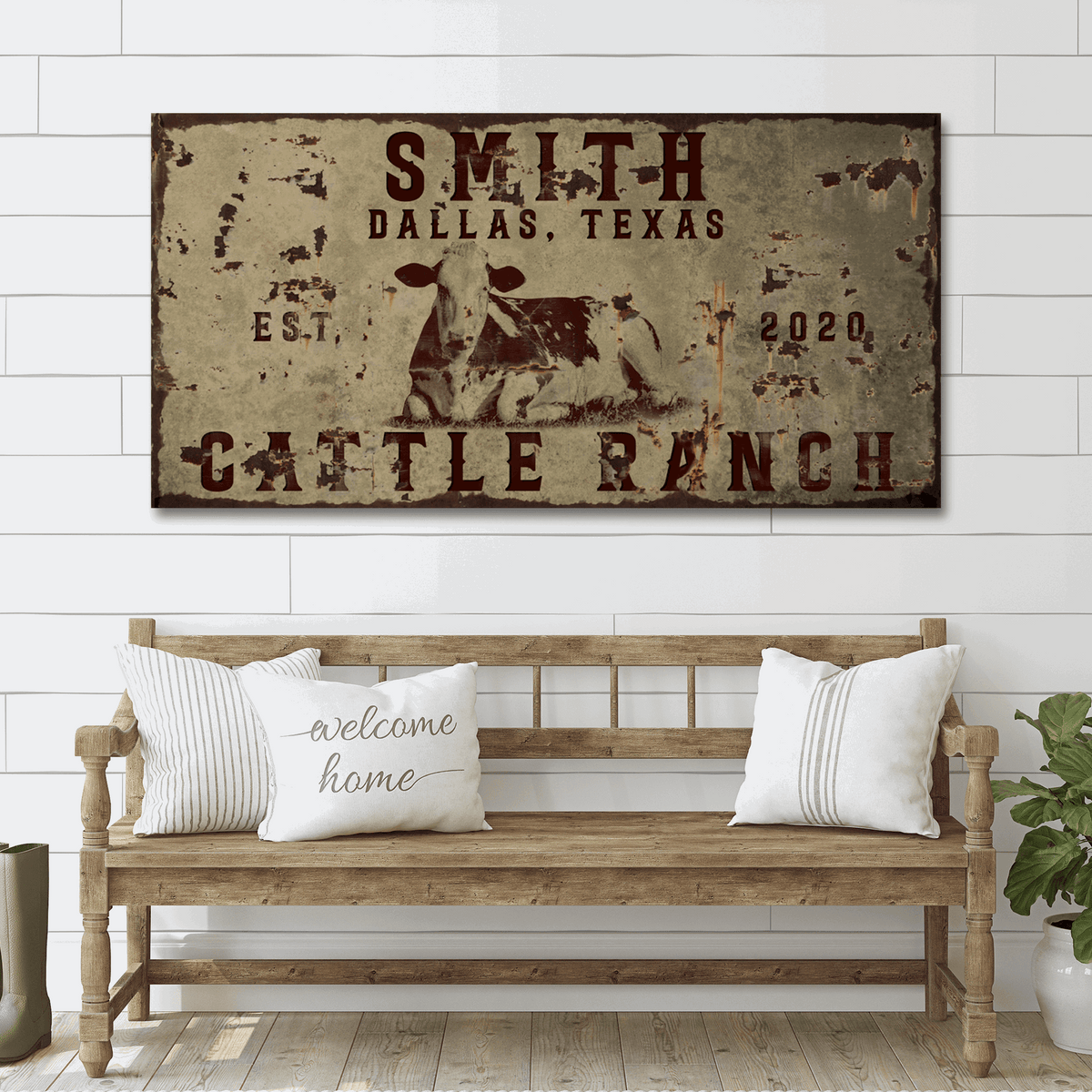 Cattle Ranch Vintage Sign - Tailored Canvases - Flyclothing LLC