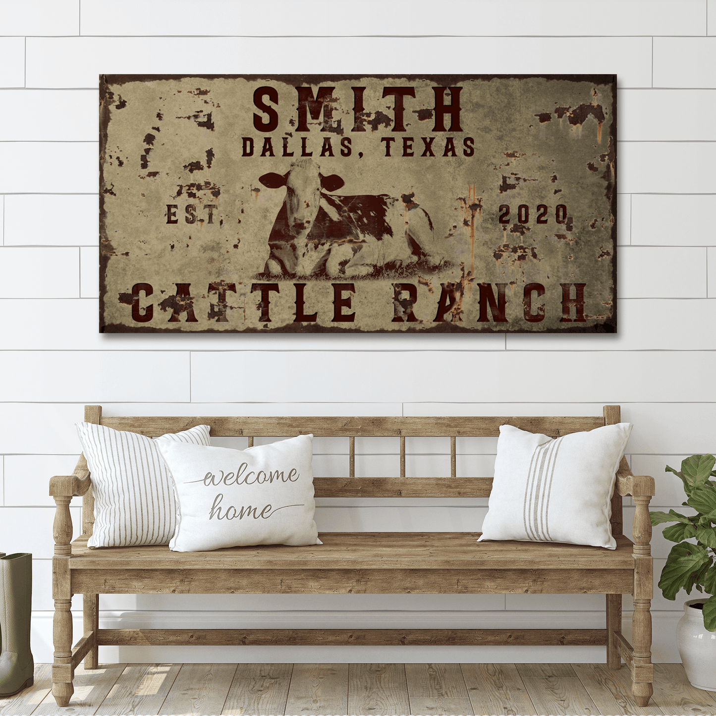Cattle Ranch Vintage Sign - Tailored Canvases - Flyclothing LLC