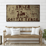 Cattle Ranch Vintage Sign - Tailored Canvases - Flyclothing LLC
