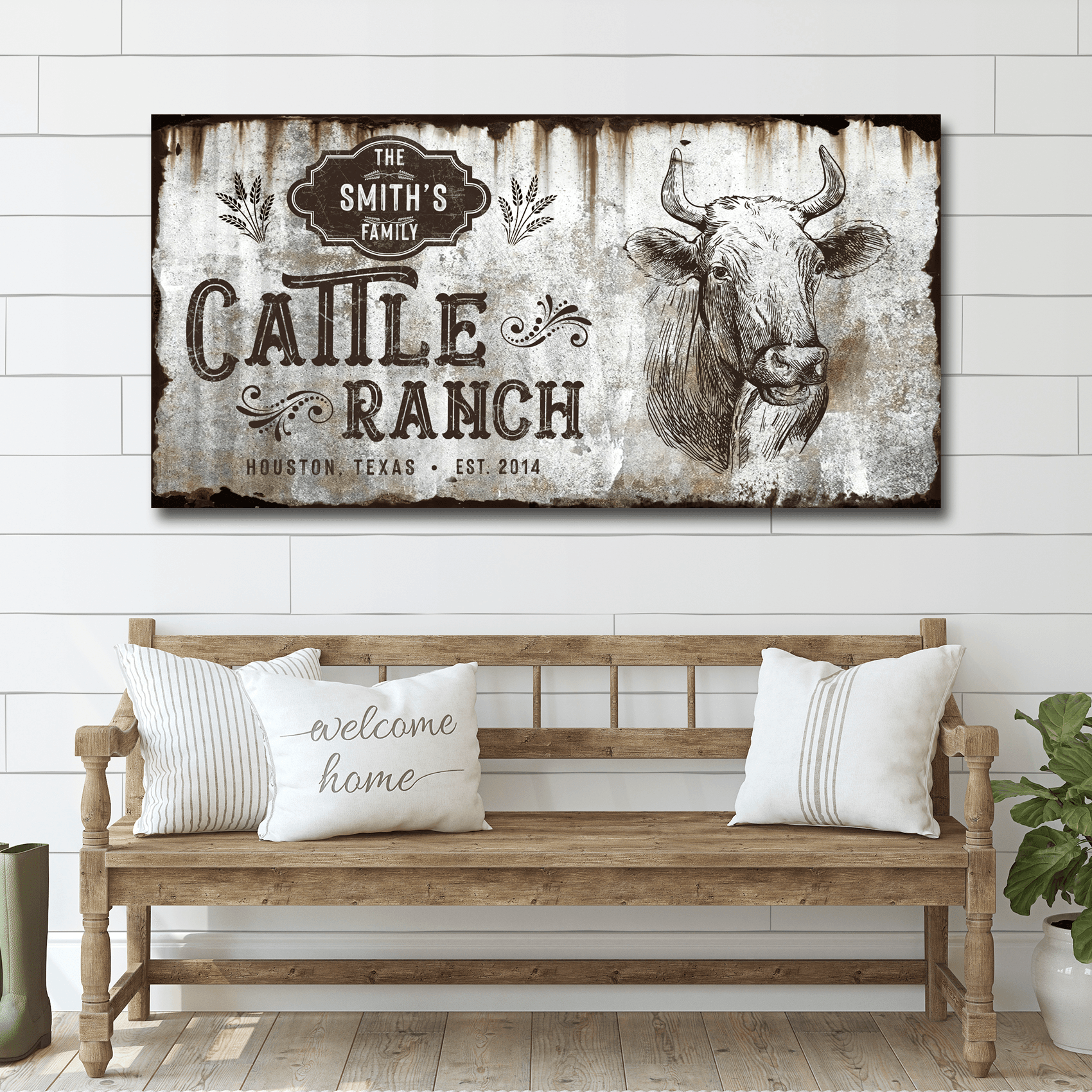 Vintage Cattle Ranch Sign - Tailored Canvases - Flyclothing LLC