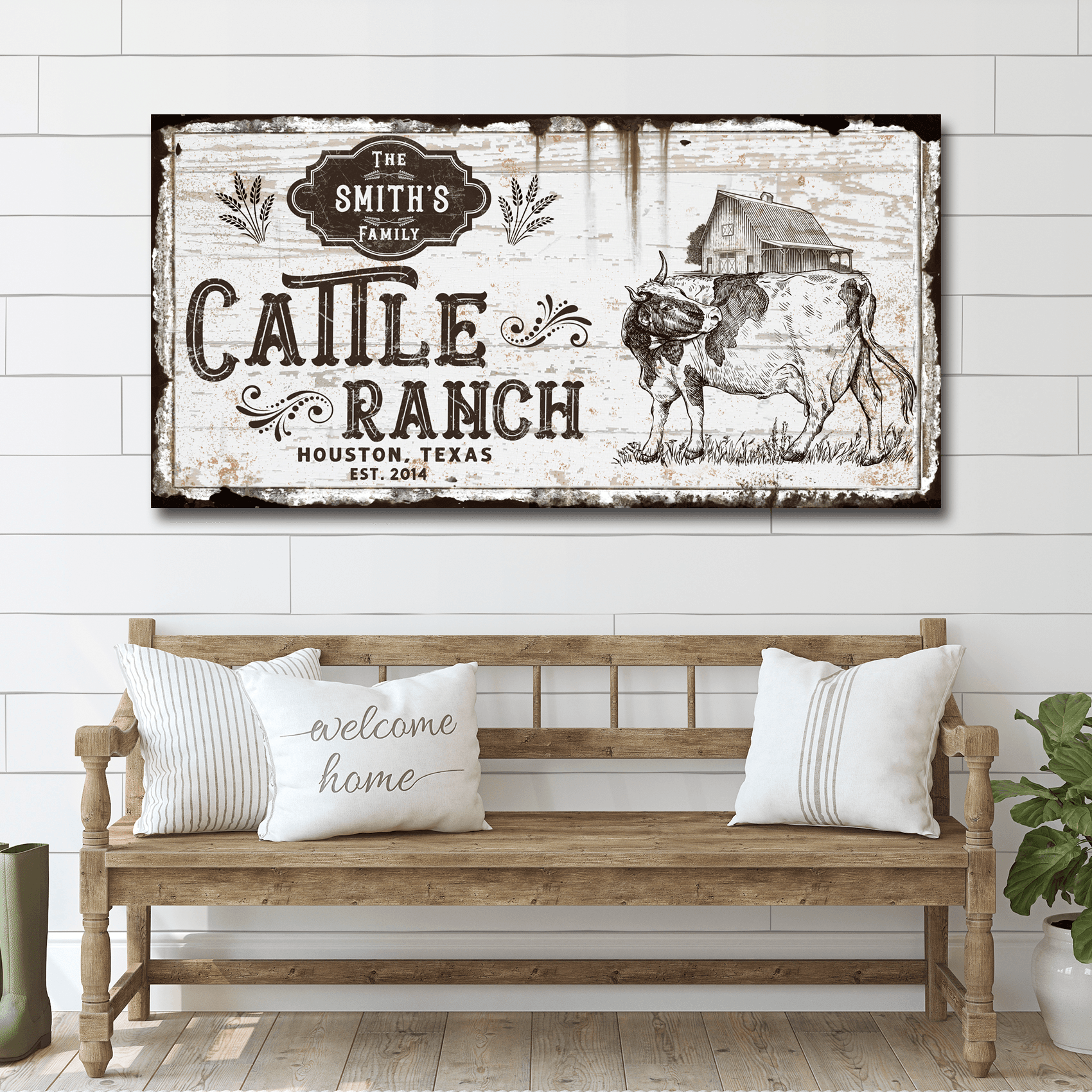 Vintage Cattle Ranch Sign - Tailored Canvases - Flyclothing LLC