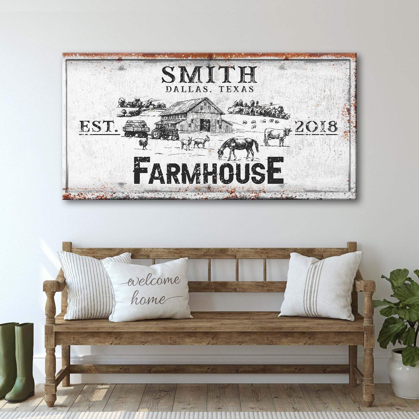 Rustic Farmhouse Personalized Sign II - Tailored Canvases - Flyclothing LLC