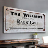 Bar and Grill Sign VII - Tailored Canvases - Flyclothing LLC