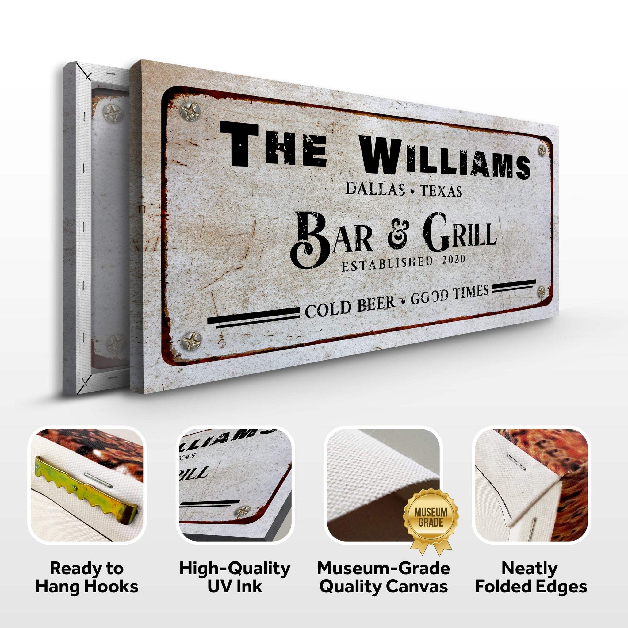 Bar and Grill Sign VII - Tailored Canvases - Flyclothing LLC
