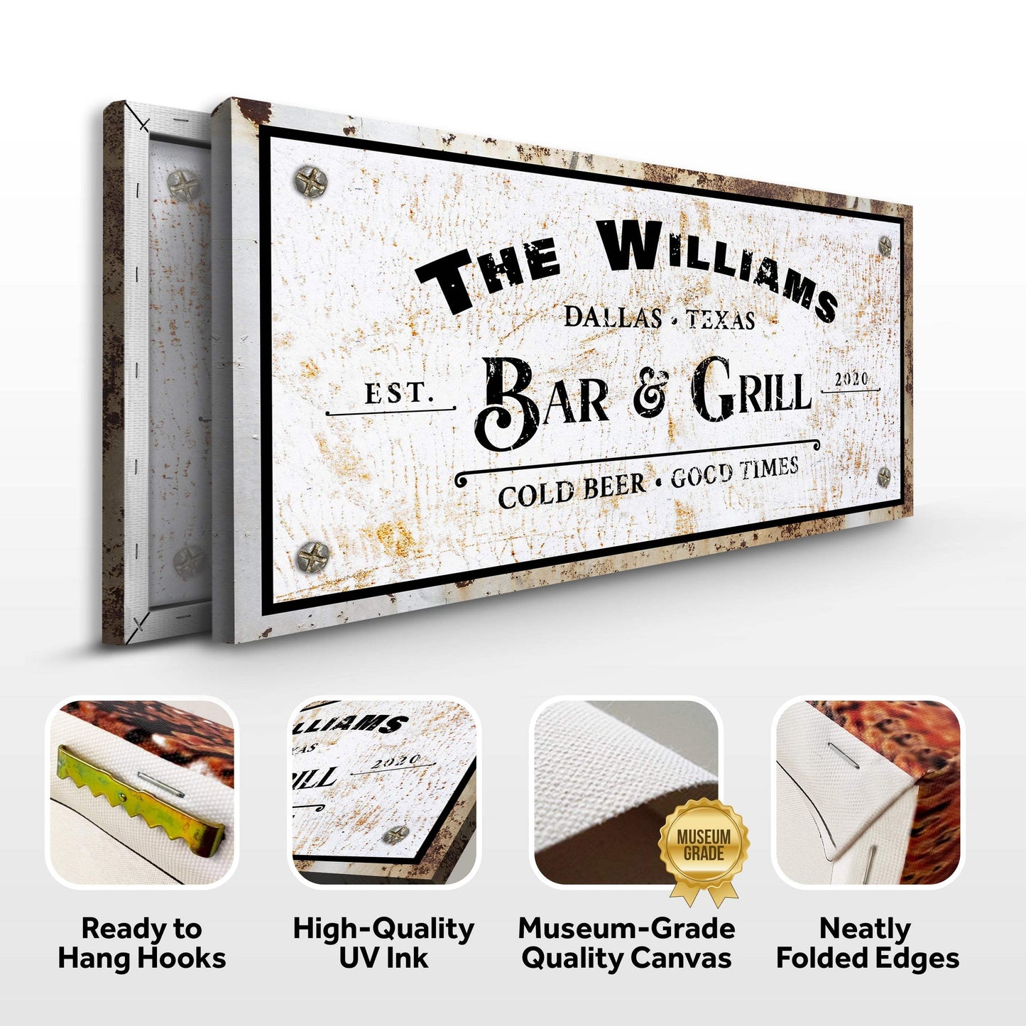 Bar and Grill Sign VIII - Tailored Canvases - Flyclothing LLC