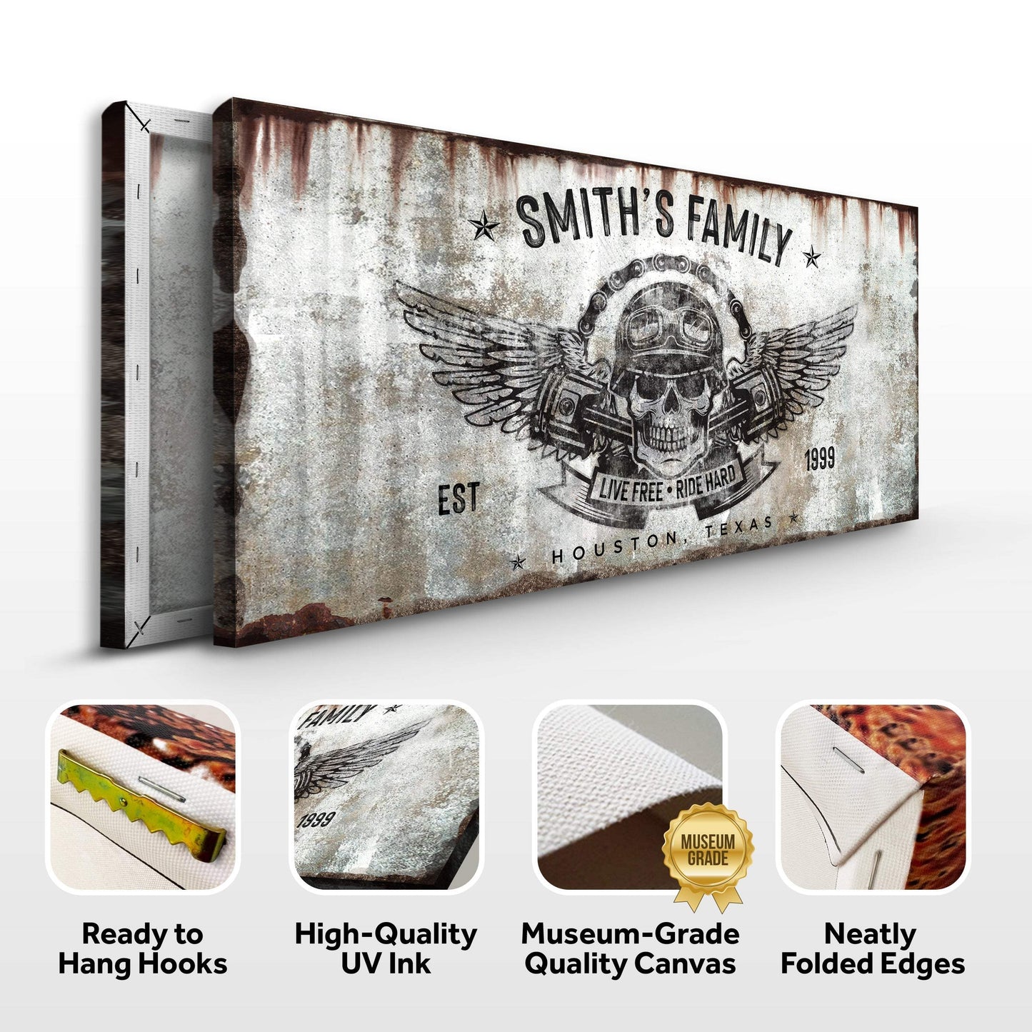Live Free Ride Hard Sign - Tailored Canvases - Flyclothing LLC