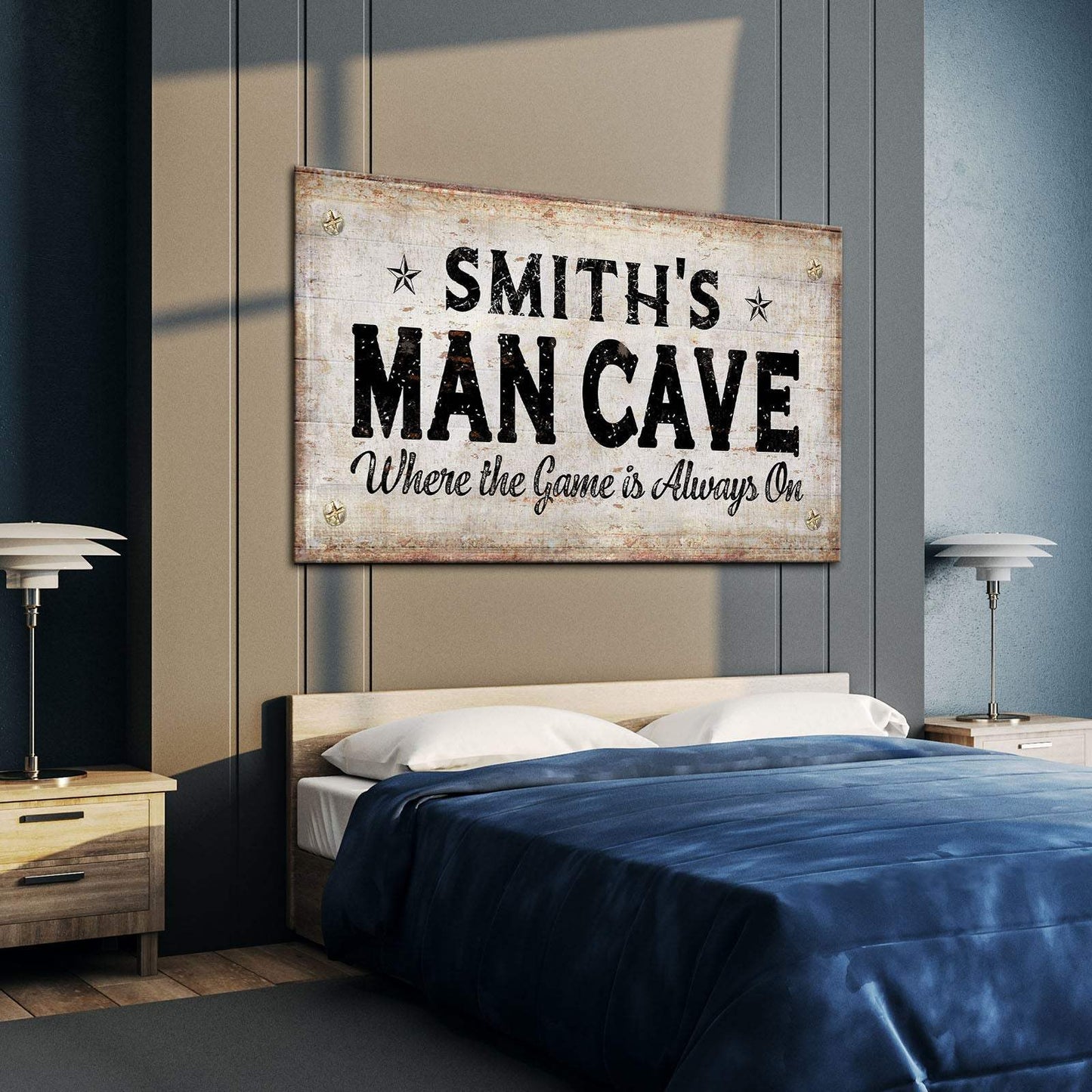 Where the Game is Always On Man Cave Sign - Tailored Canvases - Flyclothing LLC