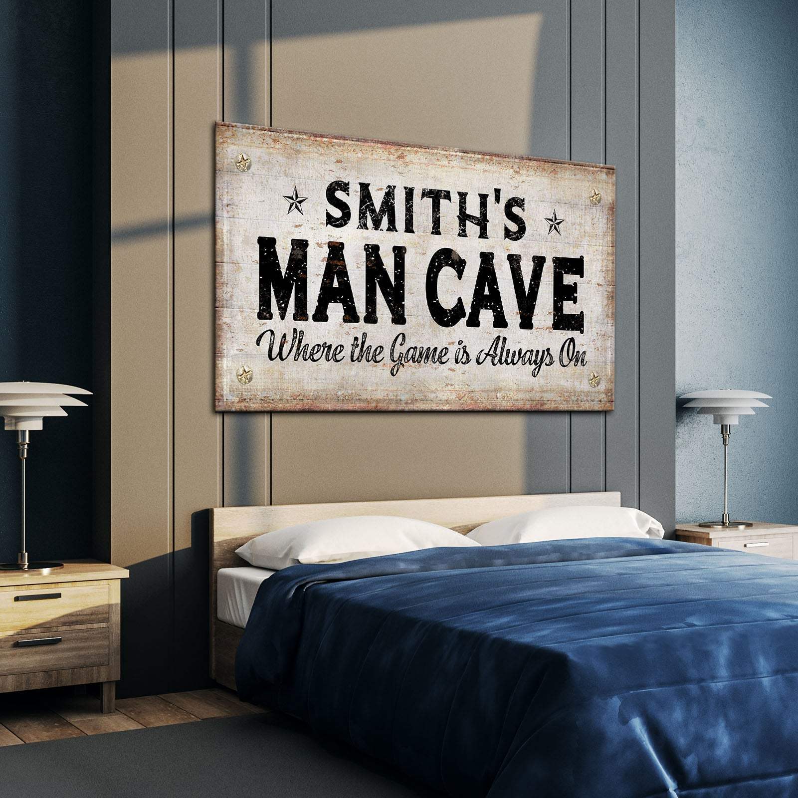 Where the Game is Always On Man Cave Sign - Tailored Canvases - Flyclothing LLC