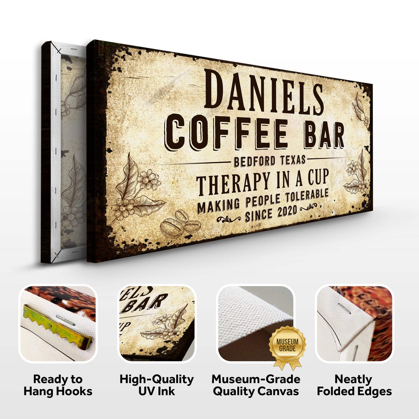 Therapy In A Cup Coffee Bar Sign - Tailored Canvases - Flyclothing LLC