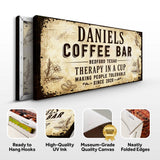 Therapy In A Cup Coffee Bar Sign - Tailored Canvases - Flyclothing LLC