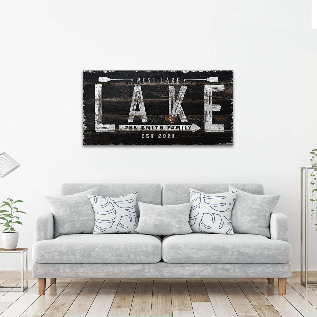 Wooden Lake Arrow Sign - Tailored Canvases - Flyclothing LLC