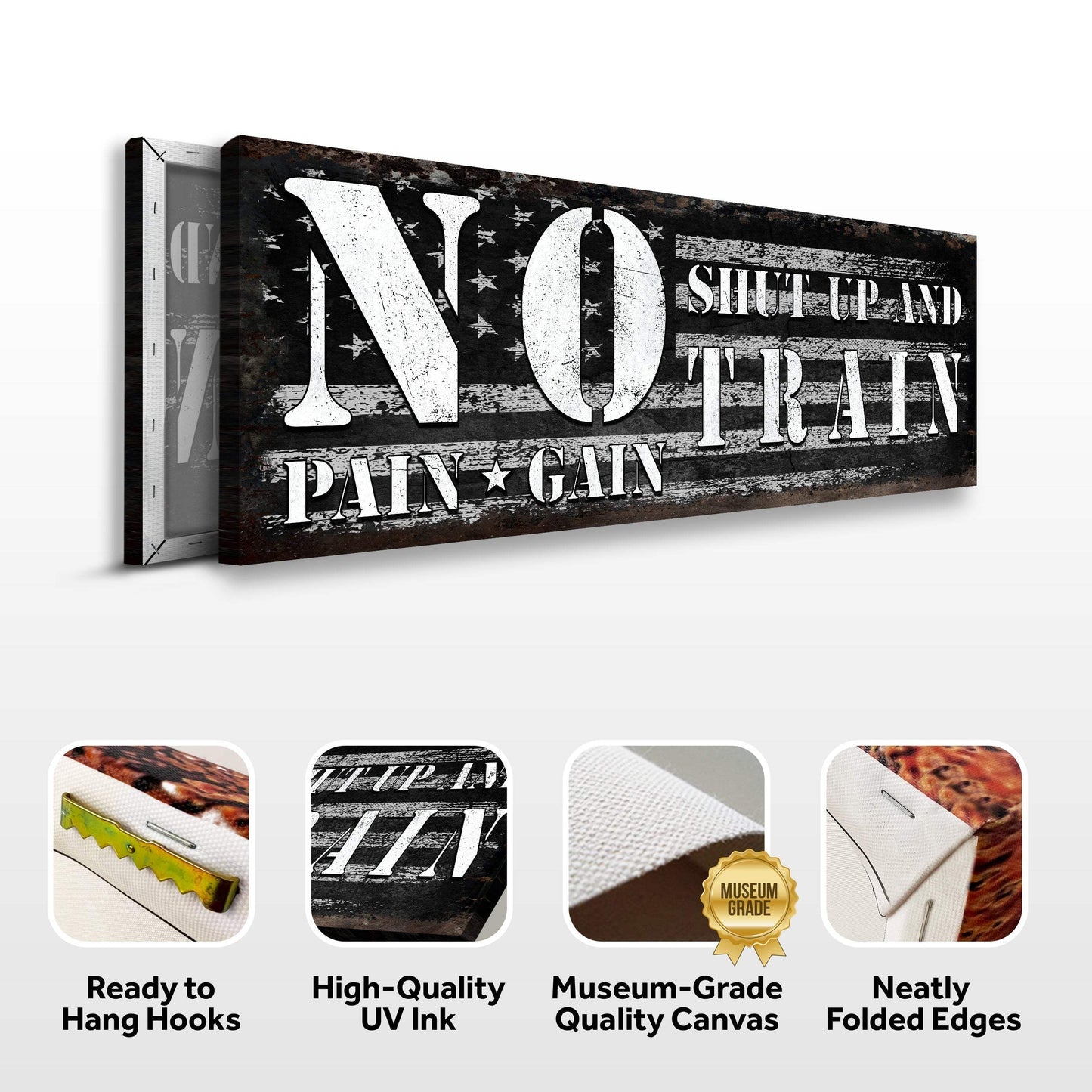 No Pain No Gain Sign - Tailored Canvases - Flyclothing LLC