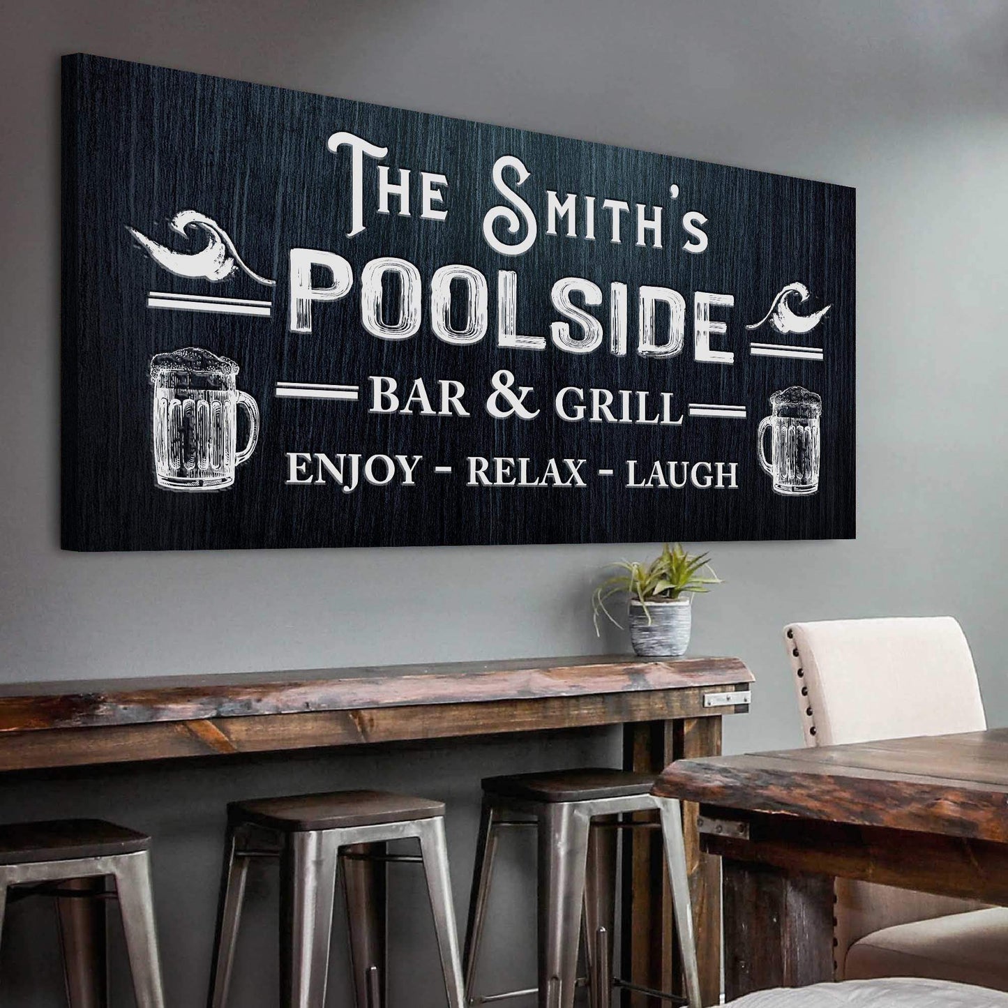 Personalized Poolside Bar And Grill Sign - Tailored Canvases - Flyclothing LLC