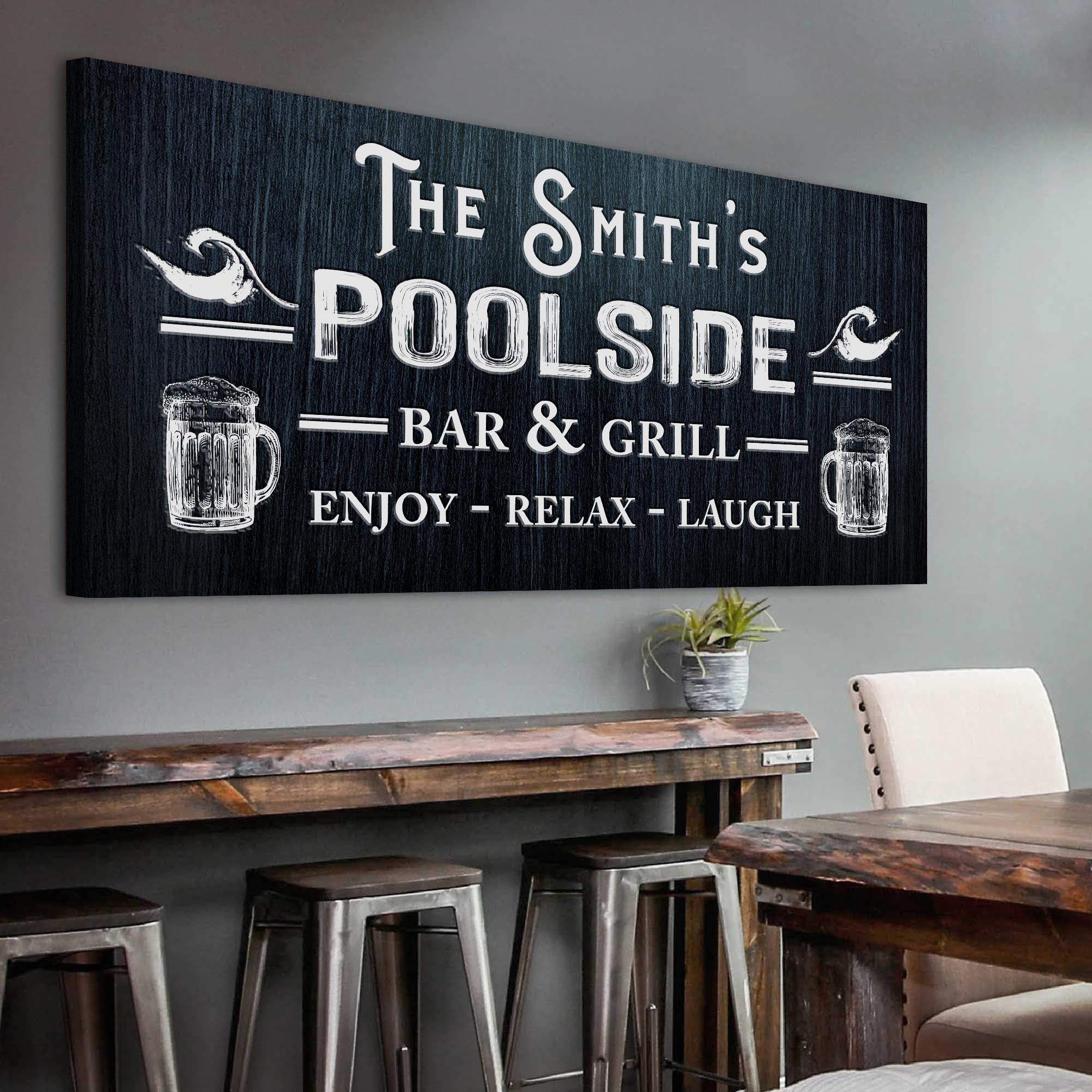 Personalized Poolside Bar And Grill Sign - Tailored Canvases - Flyclothing LLC