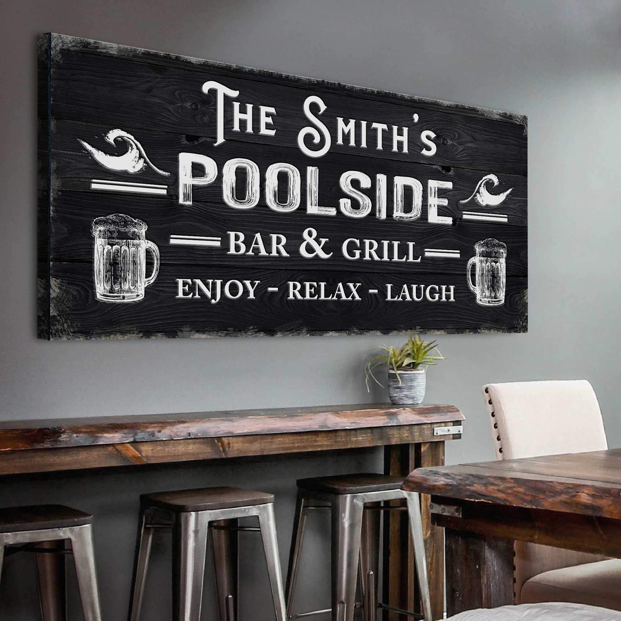 Personalized Poolside Bar And Grill Sign - Tailored Canvases - Flyclothing LLC