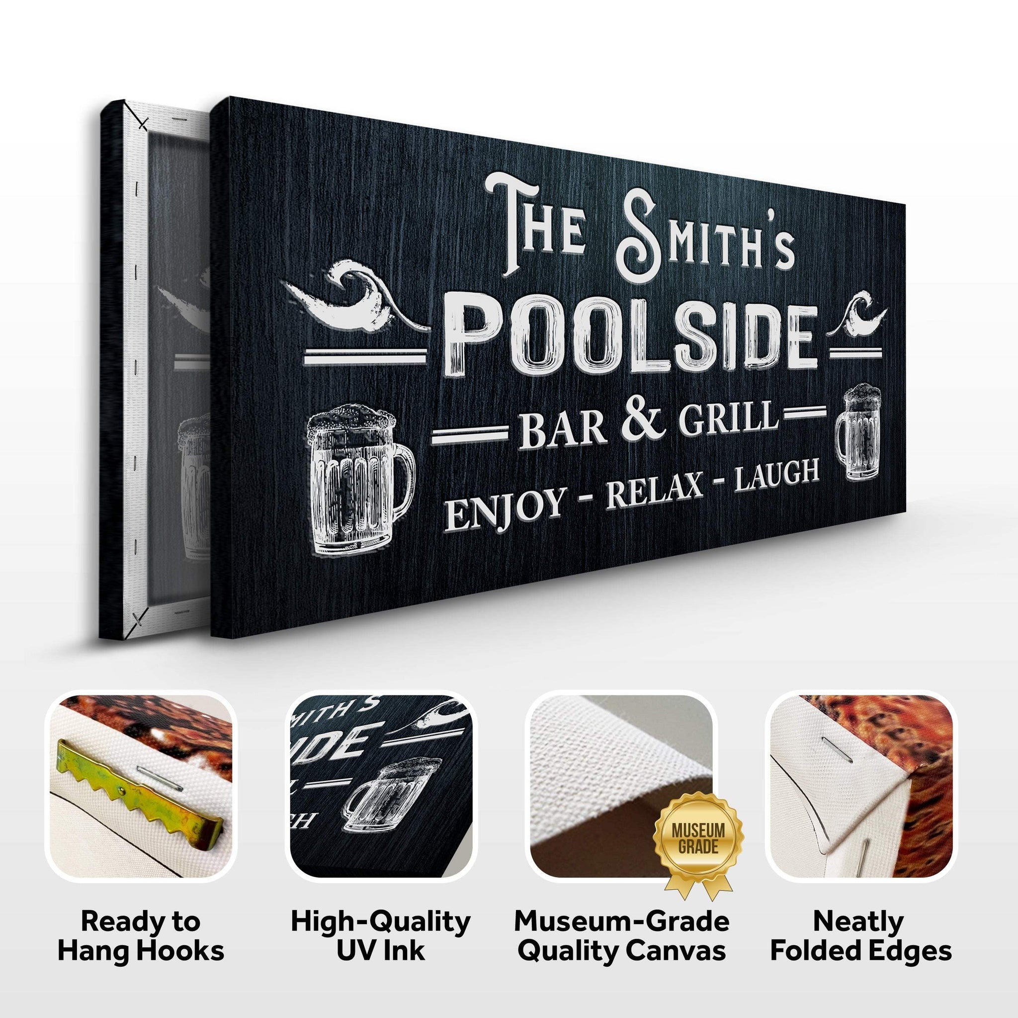 Personalized Poolside Bar And Grill Sign II - Tailored Canvases - Flyclothing LLC