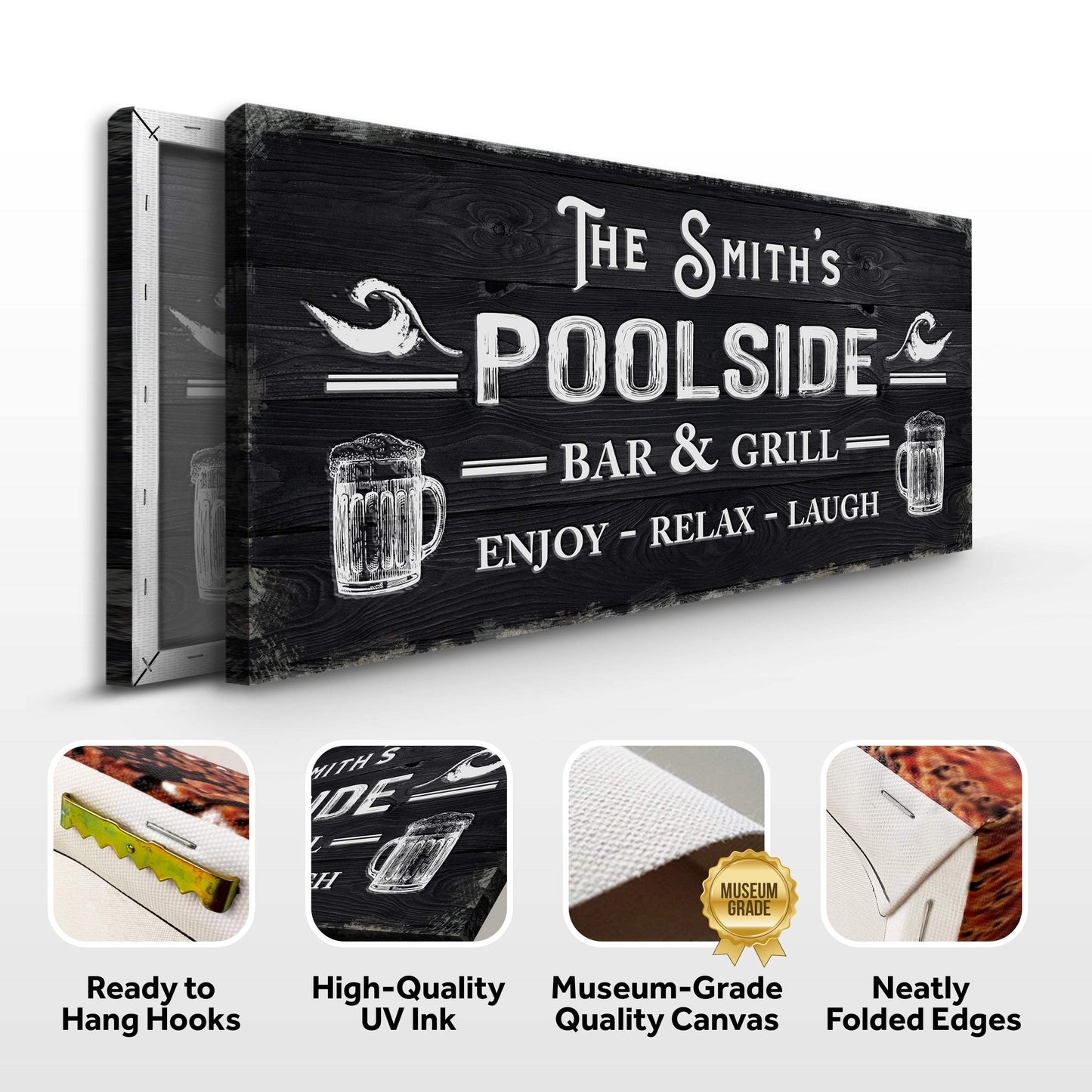 Personalized Poolside Bar And Grill Sign III - Tailored Canvases - Flyclothing LLC