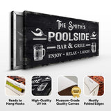 Personalized Poolside Bar And Grill Sign III - Tailored Canvases - Flyclothing LLC