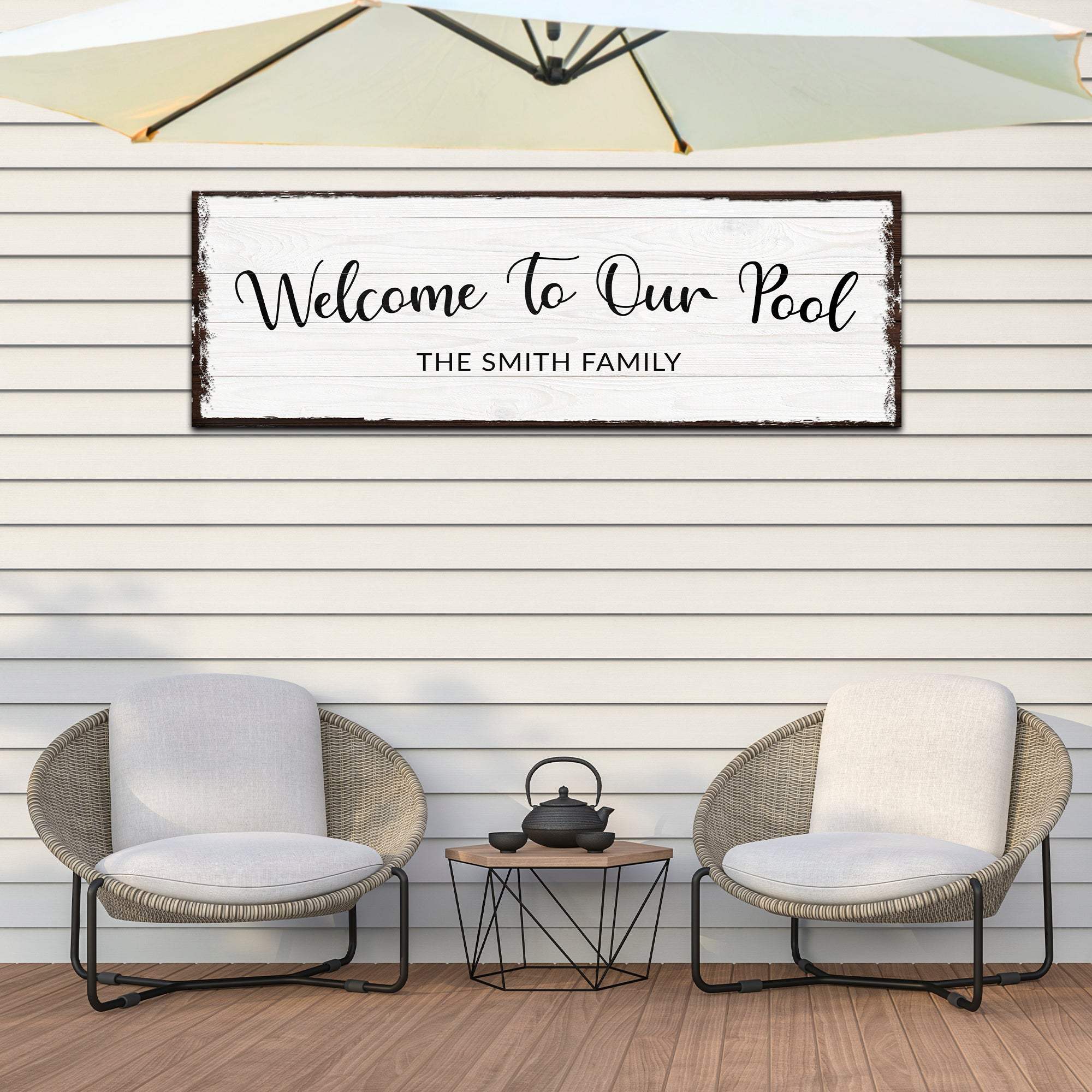 Welcome To Our Pool Sign - Tailored Canvases - Flyclothing LLC