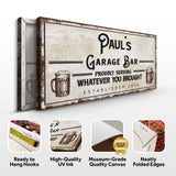Personalized Rustic Garage Sign for Home Bar: Enhance Your Man Cave Wall Decor with Personalized Basement Bar Sign - Tailored Canvases - Flyclothing LLC