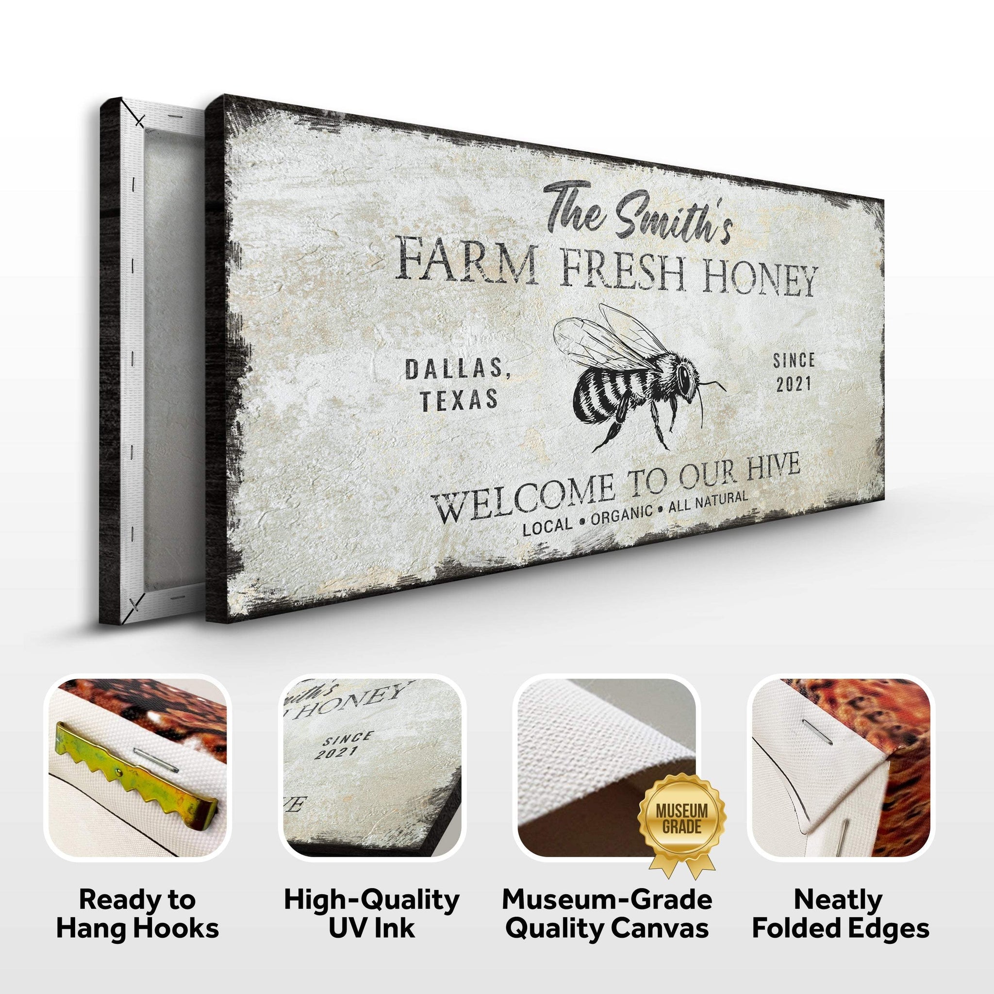 Family Farm Fresh Honey Sign - Tailored Canvases - Flyclothing LLC