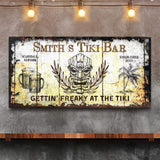 Personalized Tiki Bar Sign: Custom Bar Signs for Home Bar – Ideal For Your Basement Bar Or Man Cave Decor - Tailored Canvases - Flyclothing LLC