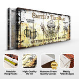 Personalized Tiki Bar Sign: Custom Bar Signs for Home Bar – Ideal For Your Basement Bar Or Man Cave Decor - Tailored Canvases - Flyclothing LLC