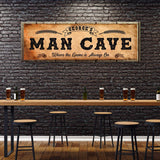 Personalized Man Cave Sign: Rustic Man Cave Sign for Custom Bar Signs or Home Bar - Tailored Canvases - Flyclothing LLC