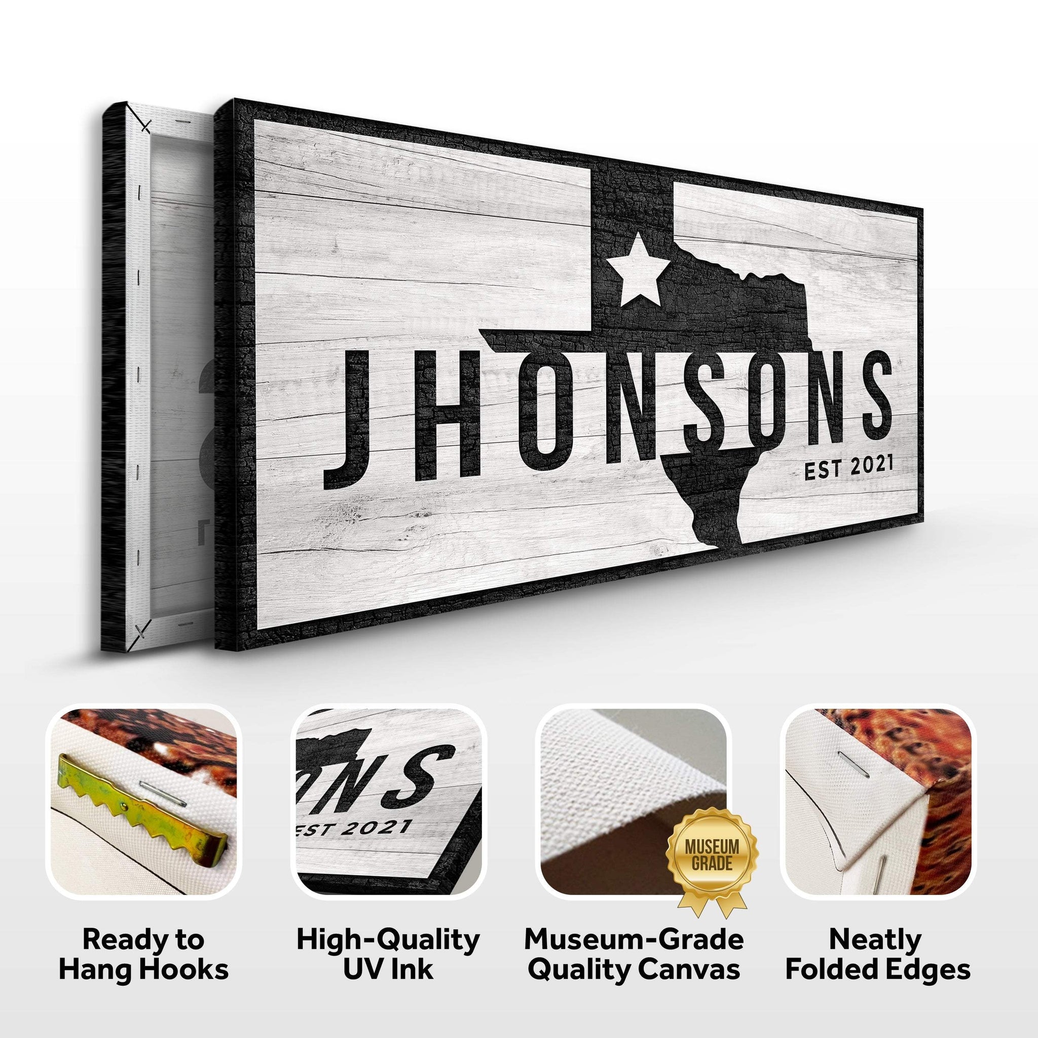 Texas Family Name Sign - Tailored Canvases - Flyclothing LLC