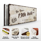 19th Hole Golf Personalized Sign III - Tailored Canvases - Flyclothing LLC