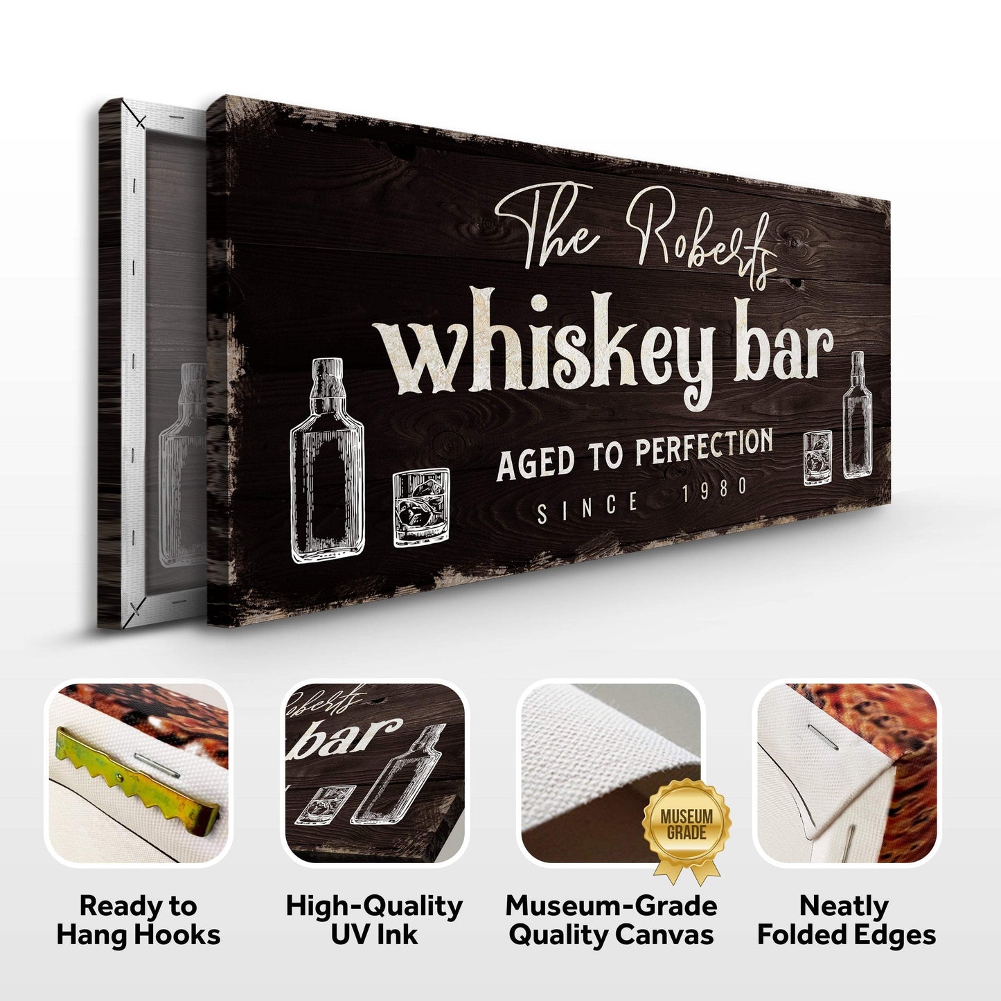 Custom Bar Signs for Home Bar: Perfect Man Cave Wall Decor and Perfect Unique Gift For Husband - Tailored Canvases - Flyclothing LLC