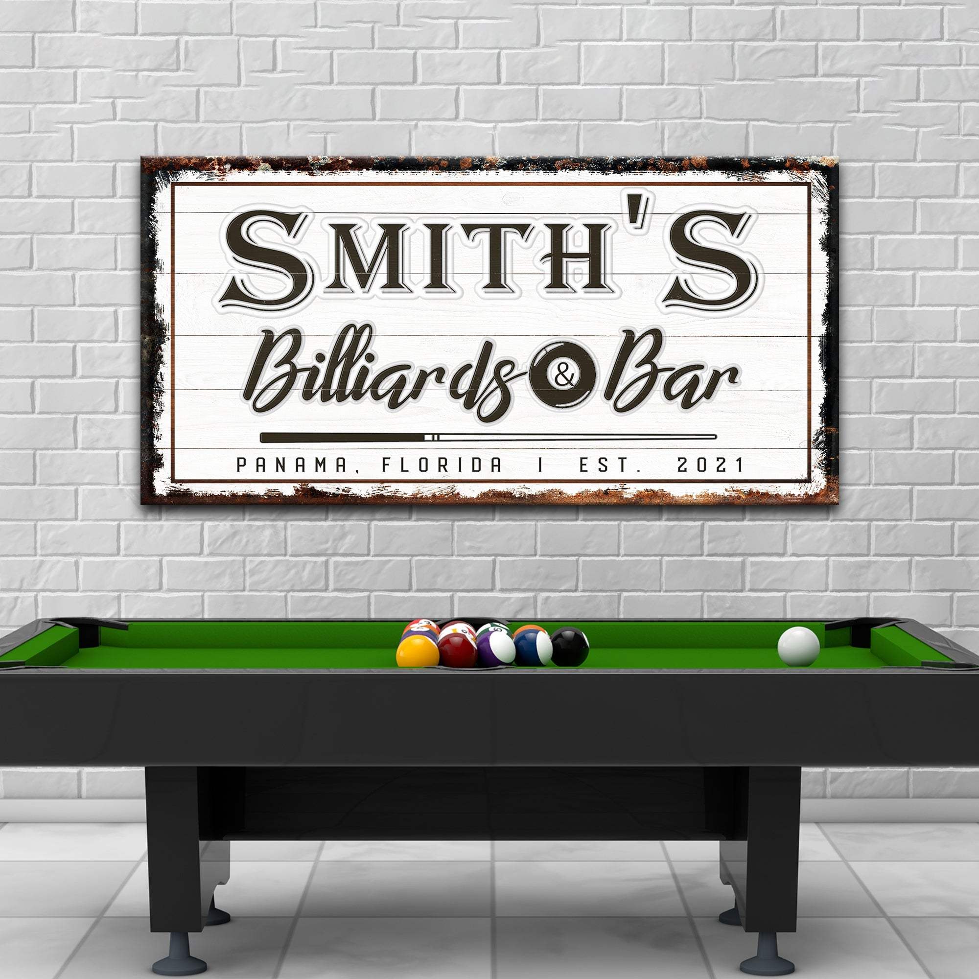 Billiards And Bar Sign - Tailored Canvases - Flyclothing LLC