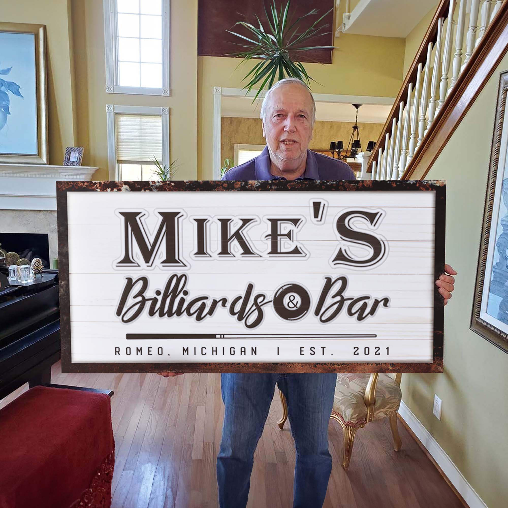 Billiards And Bar Sign - Tailored Canvases - Flyclothing LLC