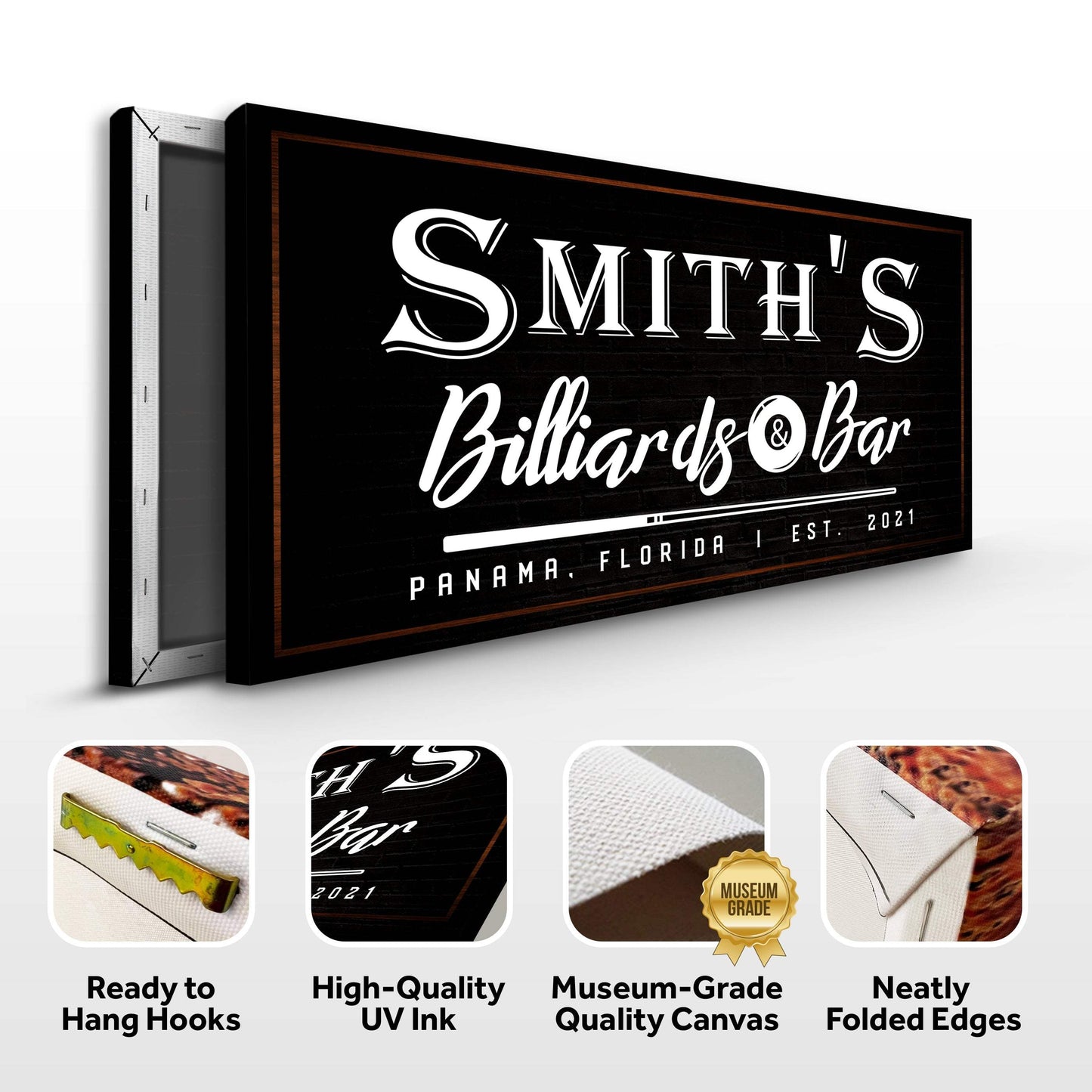 Billiards And Bar Sign II - Tailored Canvases - Flyclothing LLC