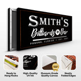 Billiards And Bar Sign II - Tailored Canvases - Flyclothing LLC