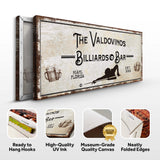 Billiards And Bar Sign II - Tailored Canvases - Flyclothing LLC