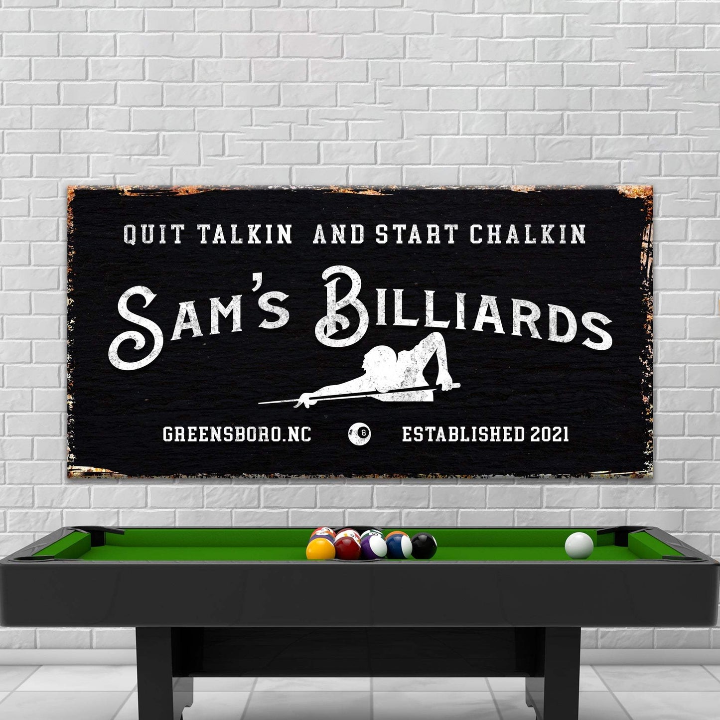 Billiards Room Sign - Tailored Canvases - Flyclothing LLC