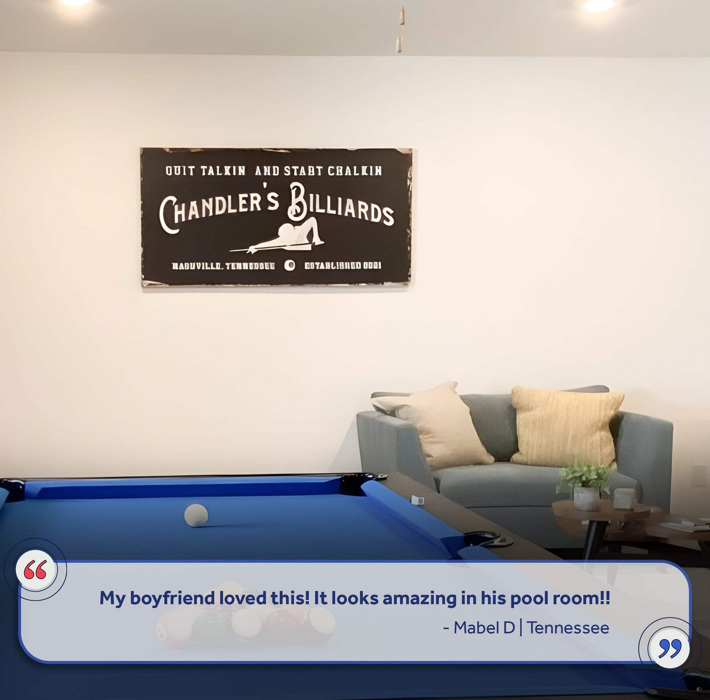 Billiards Room Sign - Tailored Canvases - Flyclothing LLC