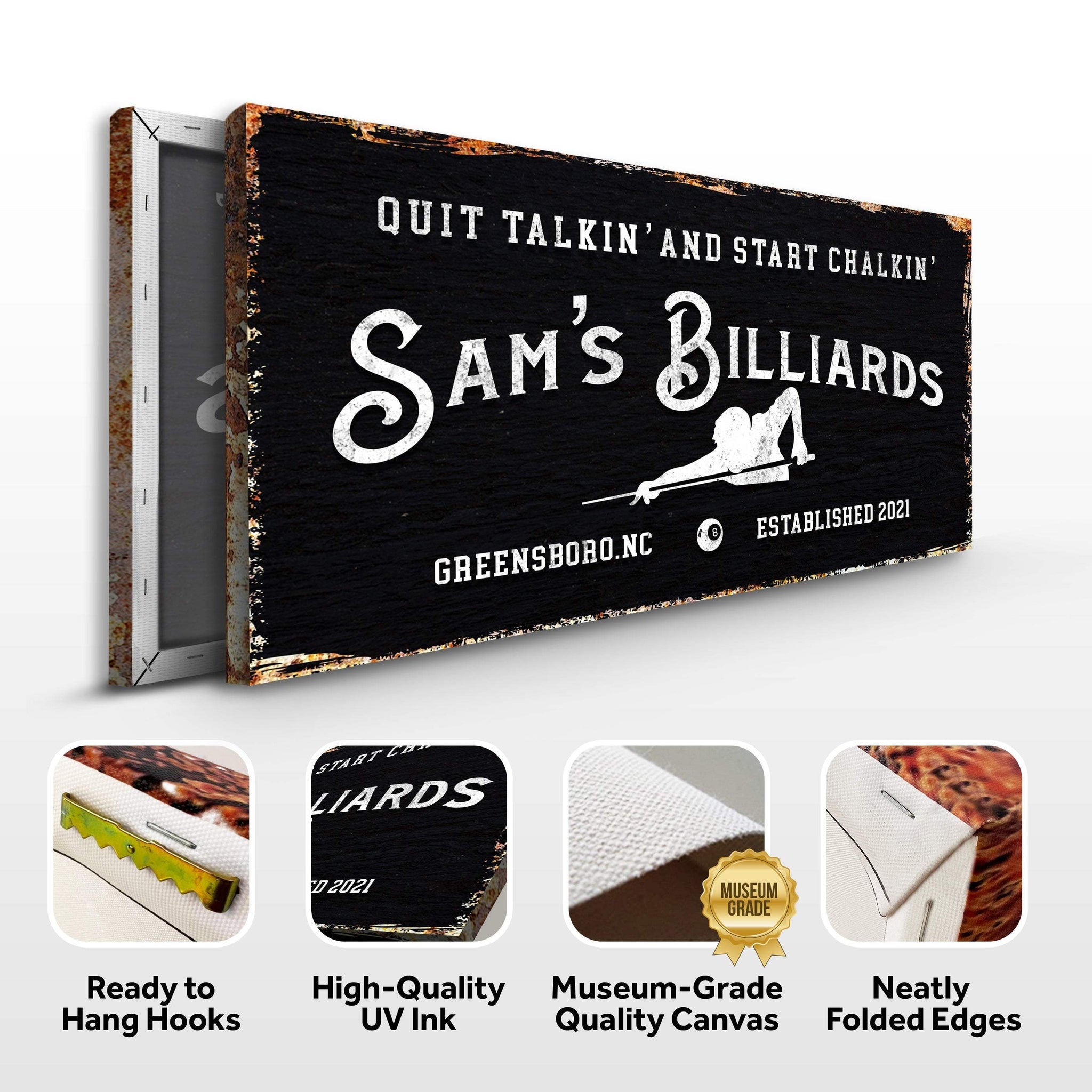 Billiards Room Sign - Tailored Canvases - Flyclothing LLC