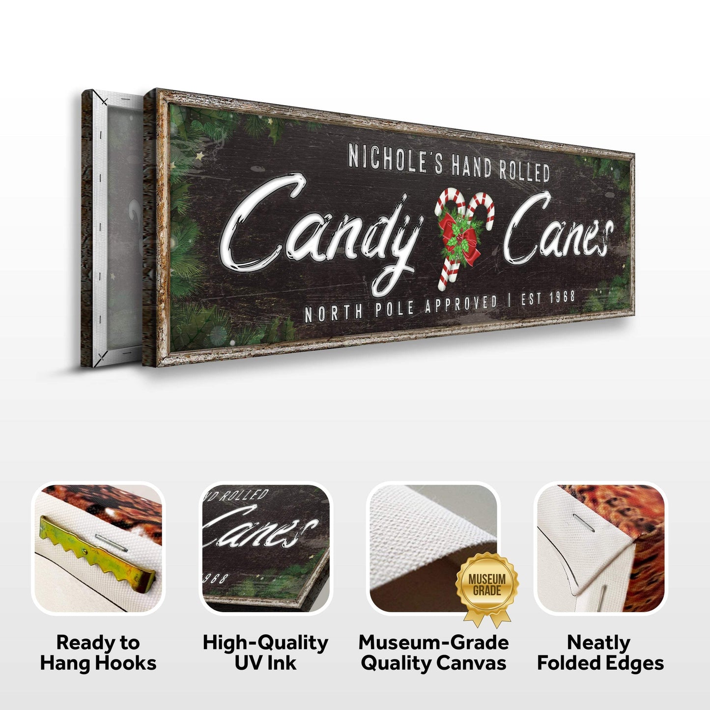 North Pole Candy Canes Sign - Tailored Canvases - Flyclothing LLC