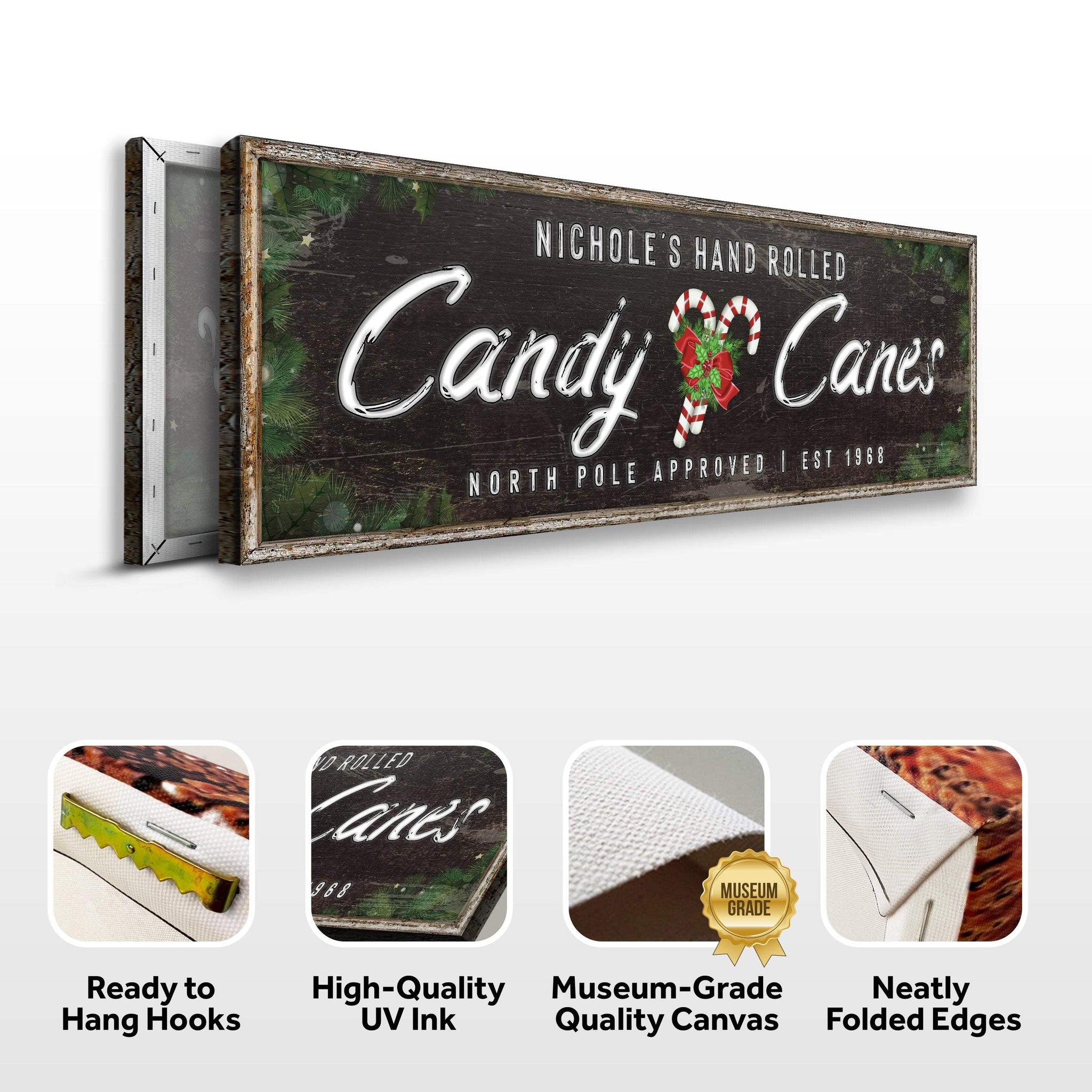 North Pole Candy Canes Sign - Tailored Canvases - Flyclothing LLC