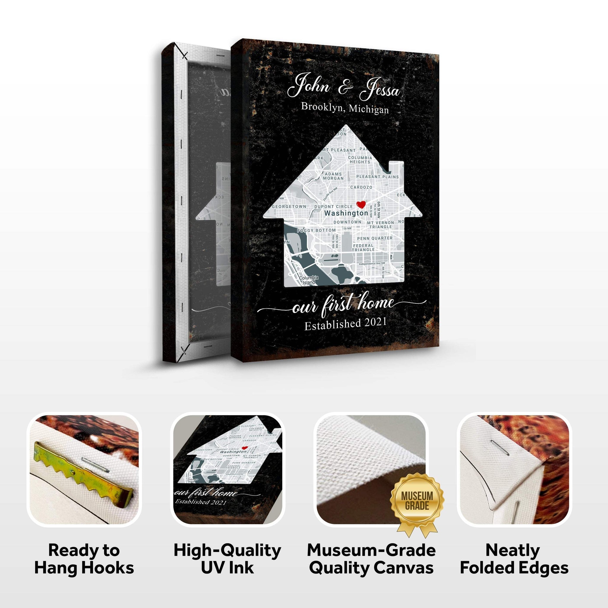 Home Map Sign - Tailored Canvases - Flyclothing LLC