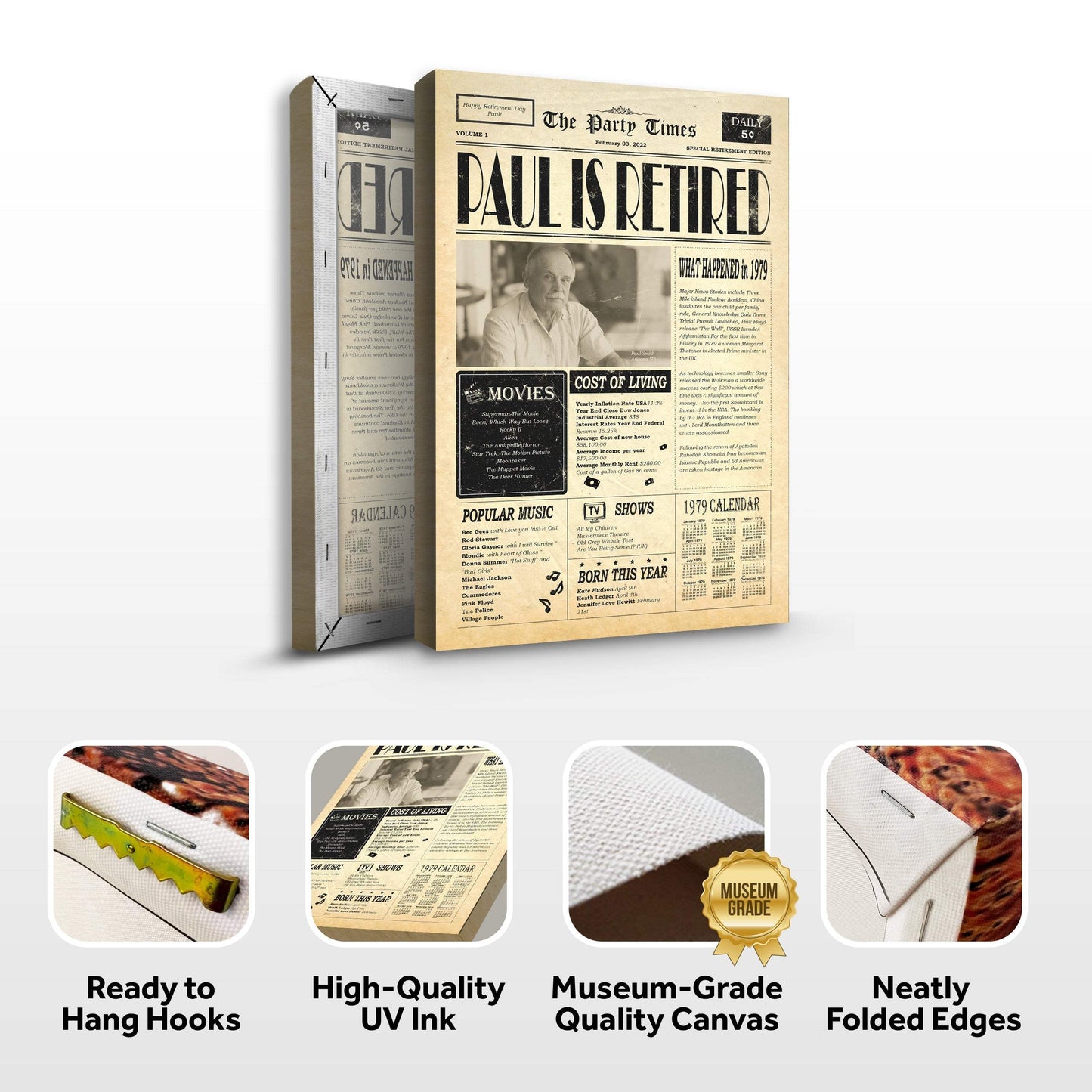Newspaper Retirement Gift Sign - Tailored Canvases - Flyclothing LLC