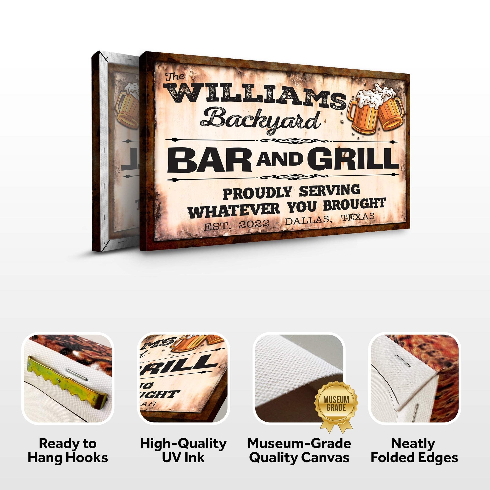 Backyard Bar & Grill Sign IX - Tailored Canvases - Flyclothing LLC