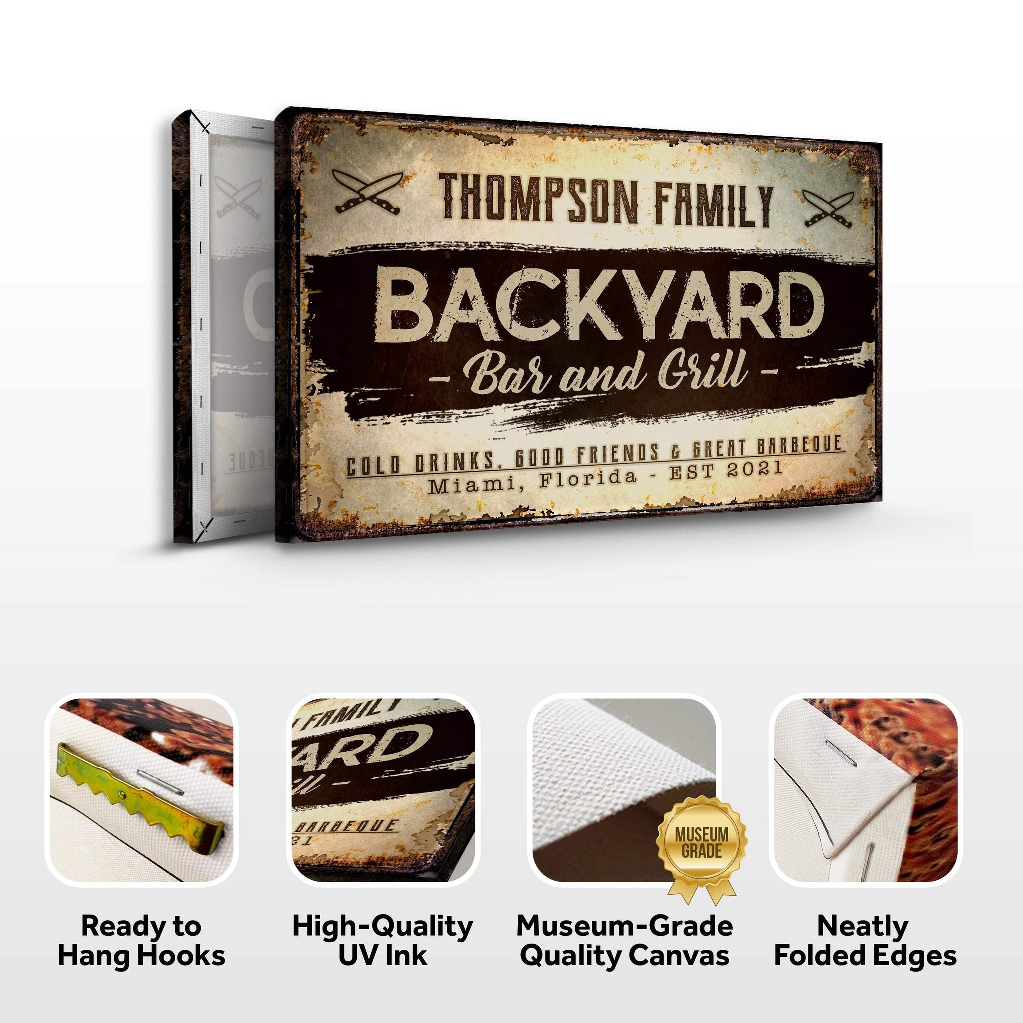 Backyard Bar And Grill Sign VIII - Tailored Canvases - Flyclothing LLC