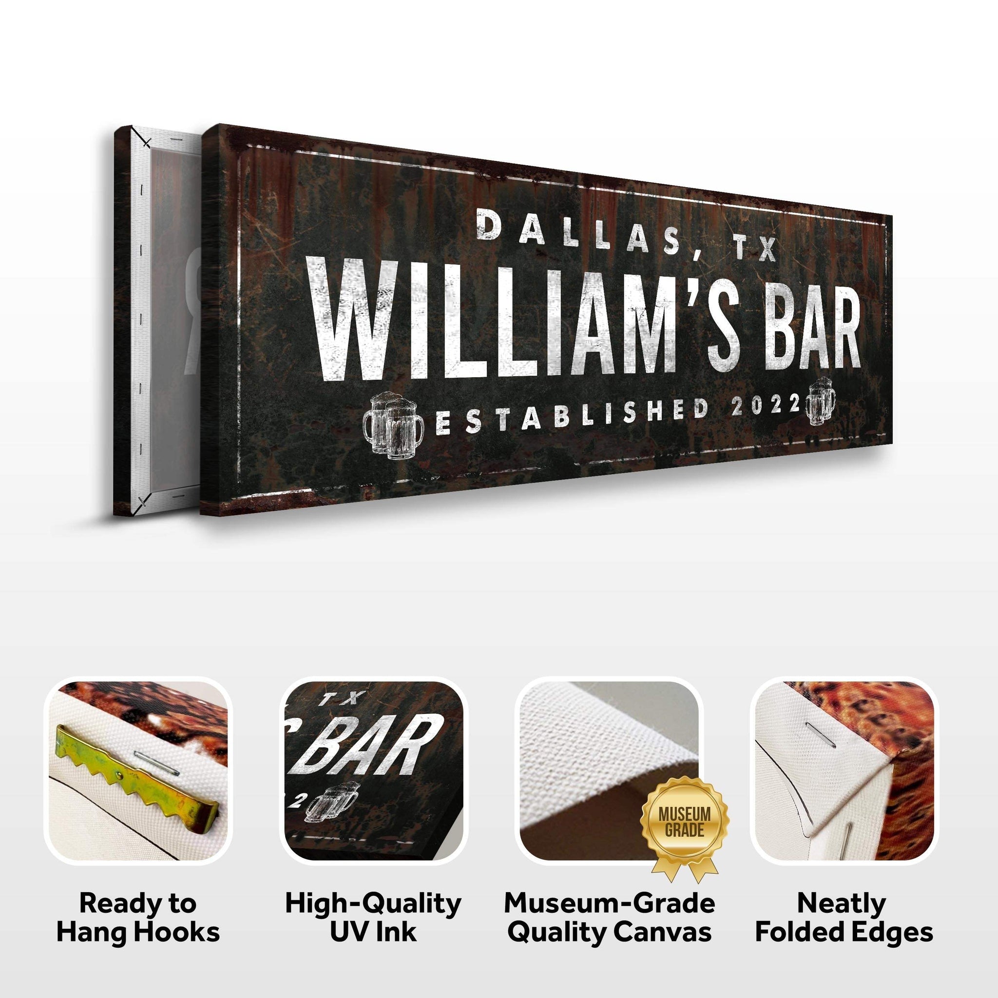 Rustic Bar Sign - Tailored Canvases - Flyclothing LLC