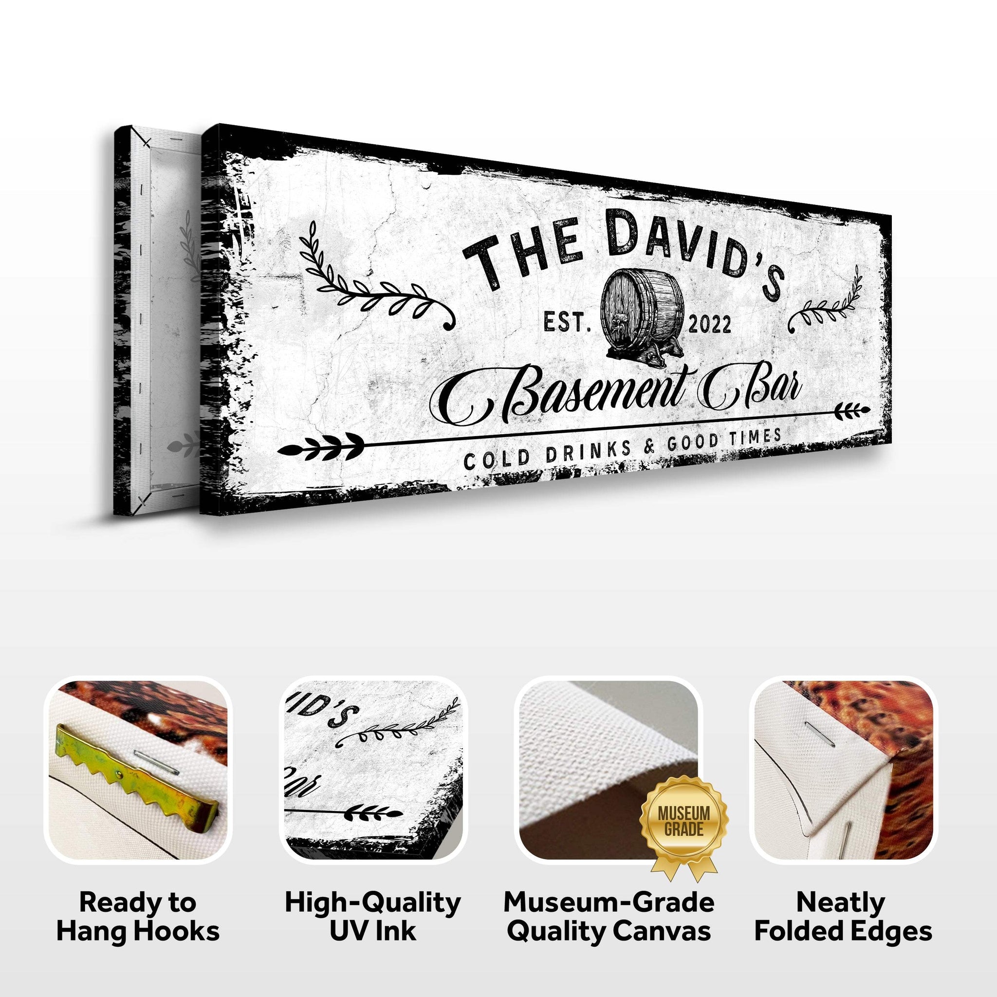 Basement Bar Barrel Sign - Tailored Canvases - Flyclothing LLC