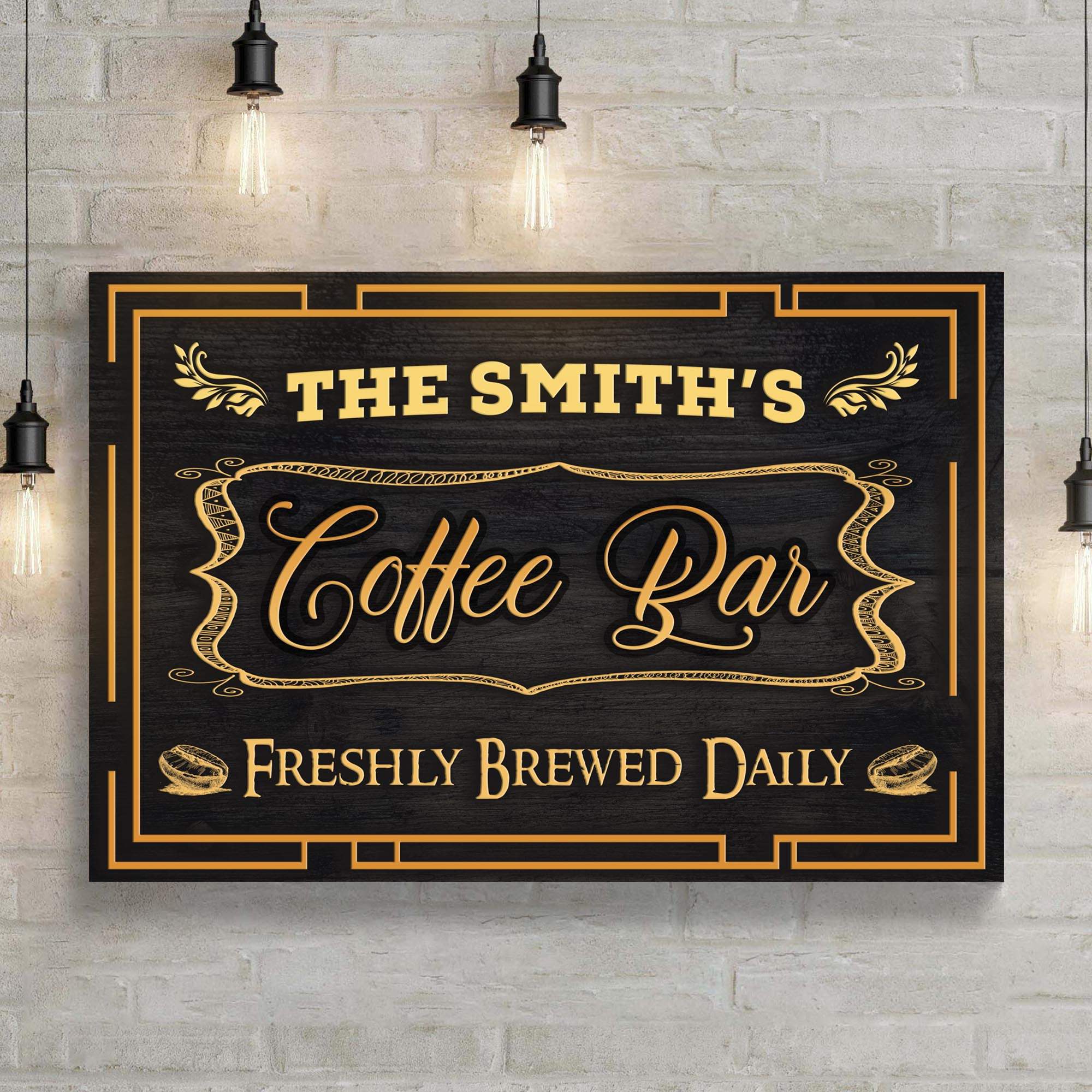 Coffee Bar Freshly Brewed Daily Sign - Tailored Canvases - Flyclothing LLC