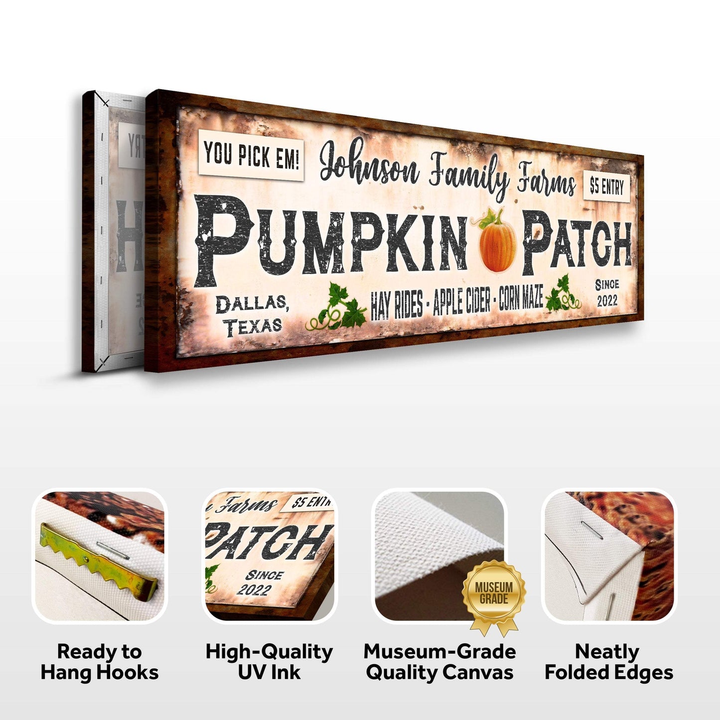 Family Farms Pumpkin Patch Sign - Tailored Canvases - Flyclothing LLC